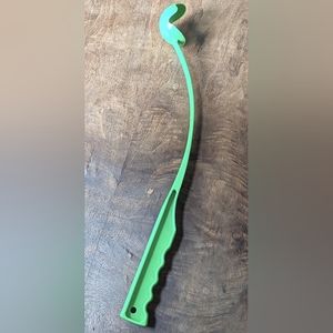 Ball Tossing Toy for Dogs Green Plastic with Ergonomic Handle Outdoor Fun